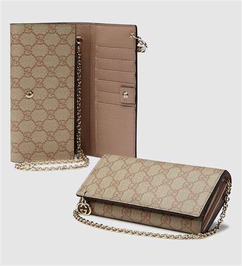 gucci tian gg supreme long wallet|Gucci Chain Wallets .